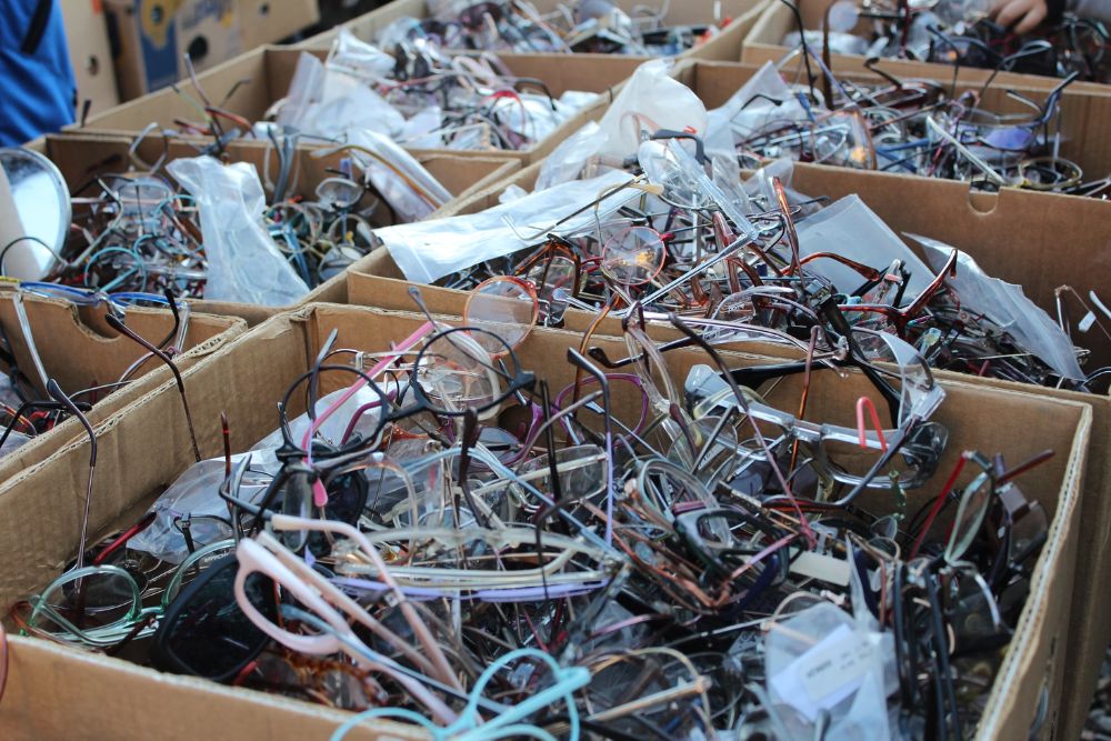 A collection of wires and electronics in a box, highlighting e-waste removal services in San Francisco, CA.